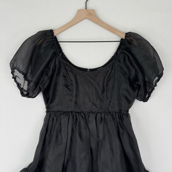 Hot Topic Dress Womens‎ Large Black Chiffon Fit & Flare Whimsigoth Grunge Witchy - Picture 3 of 16
